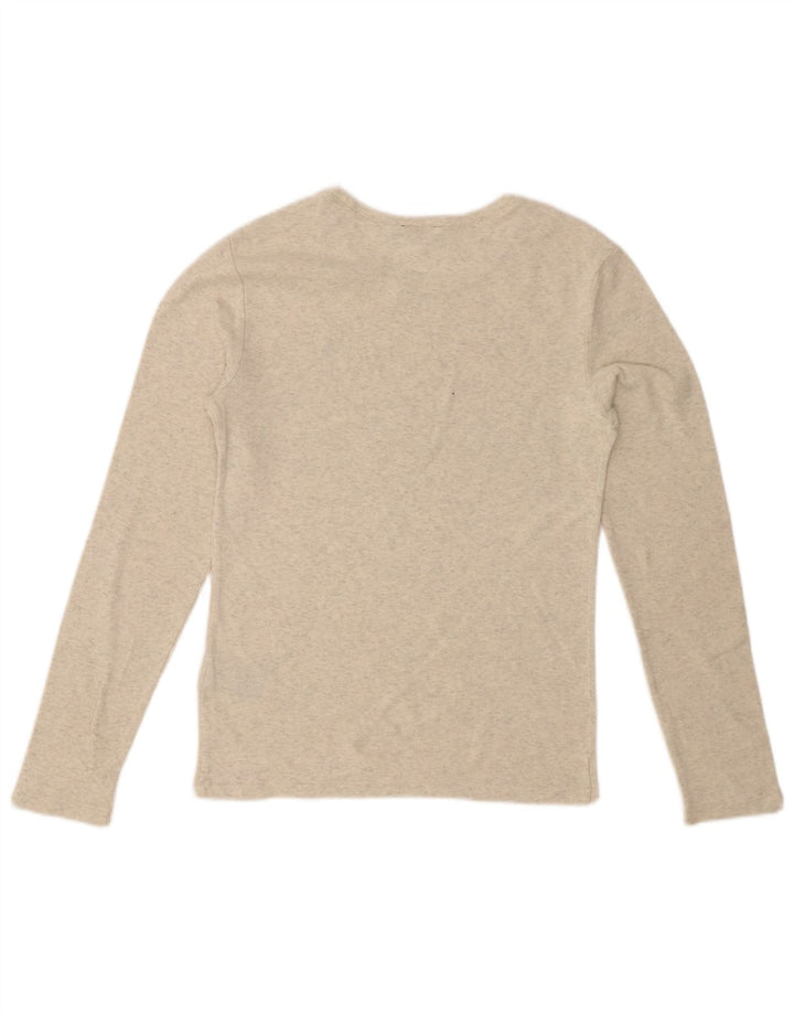 POLO RALPH LAUREN Top pentru femei cu mânecă lungă UK 14 mare bumbac cu pete gri