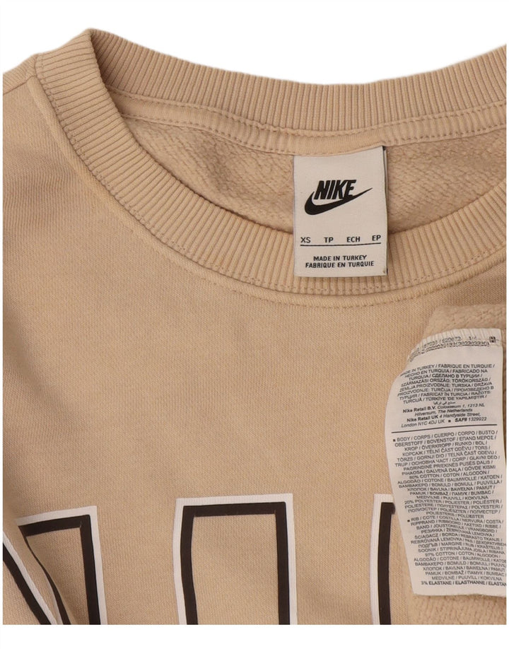 Pulover grafic pentru bărbați Nike XS, bumbac, bej