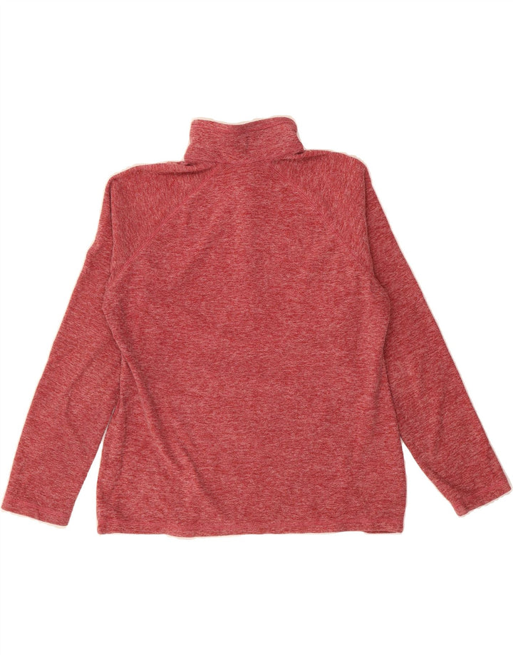 EDDIE BAUER Womens Zip Neck Fleece Jumper UK 14 Medium Red Flecked Vintage Eddie Bauer and Second-Hand Eddie Bauer from Messina Hembry 
