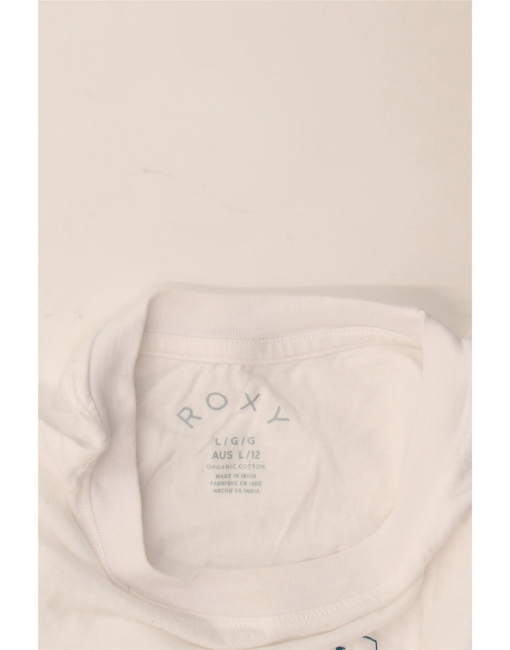 Tricou grafic Roxy pentru femei Top UK 16, mare, alb, bumbac