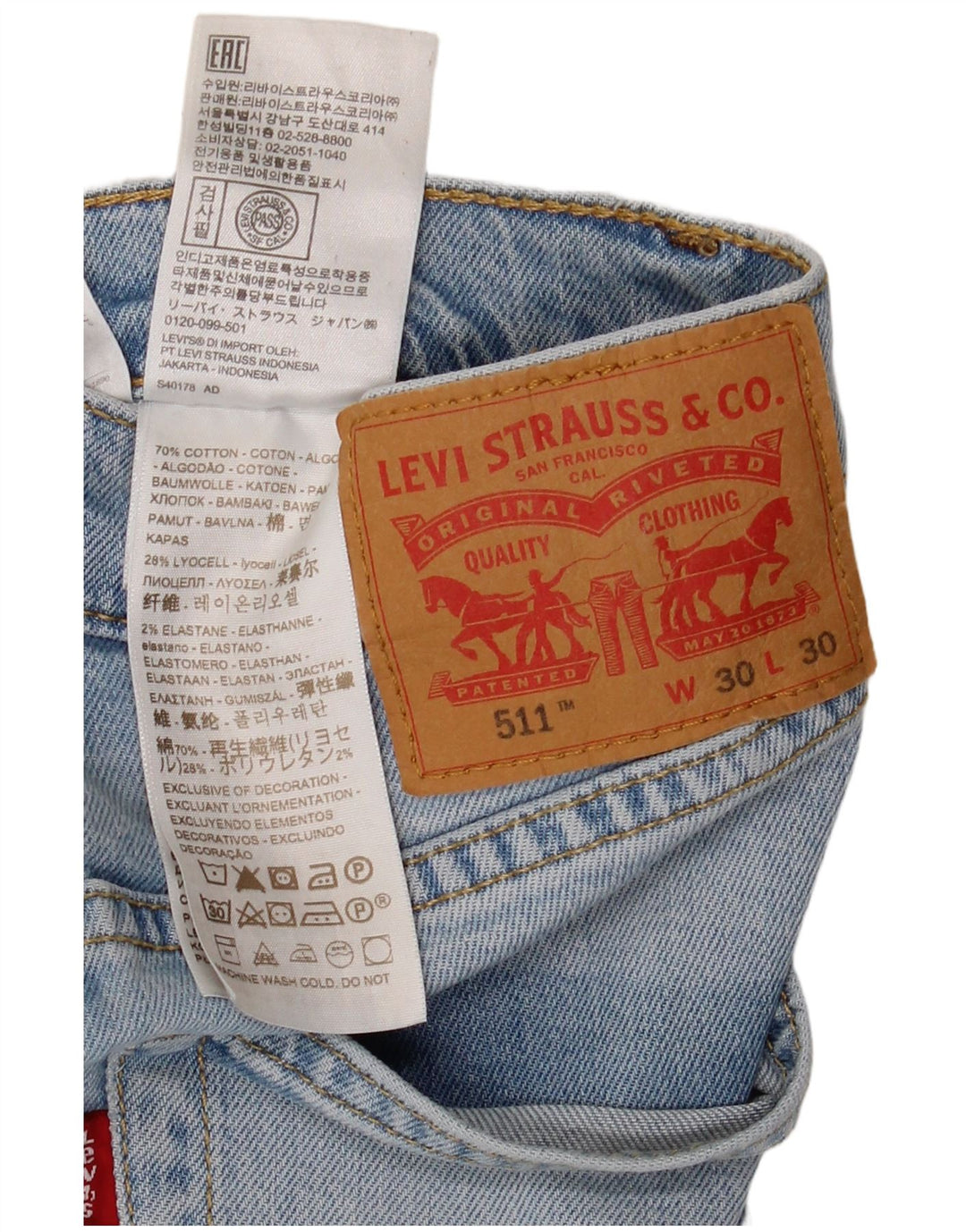 Blugi Levi's 511 Slim pentru bărbați W30 L30 Bumbac albastru