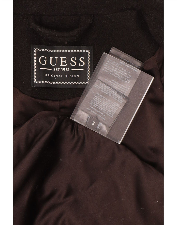 Palton dublu supradimensionat pentru femei Guess UK 10 Poliester negru mic