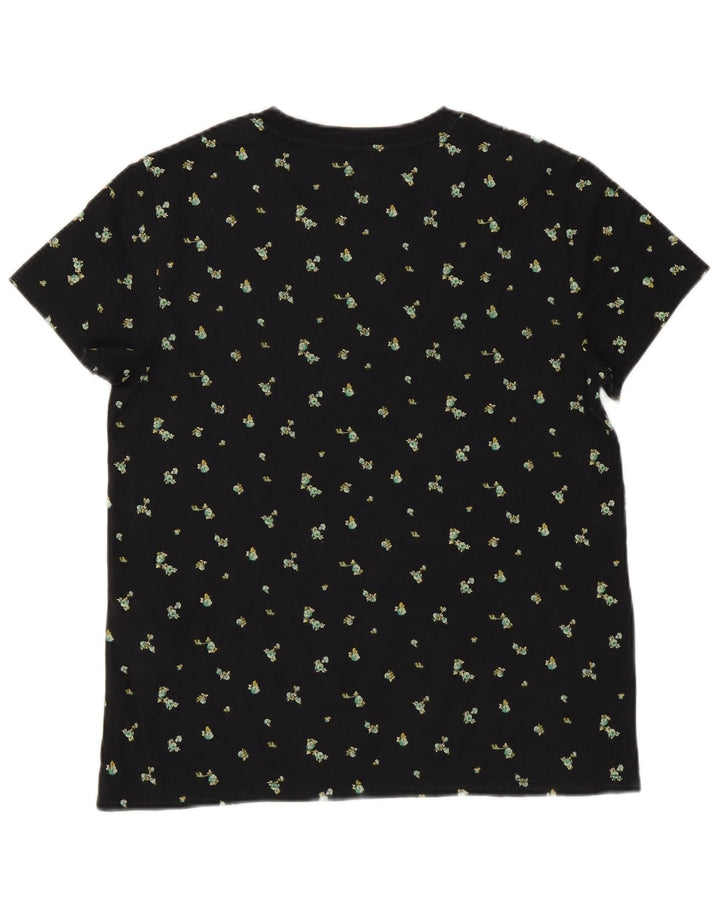 Tricou grafic pentru femei LEVI'S Top UK 10 Floare mică, neagră, florală din bumbac