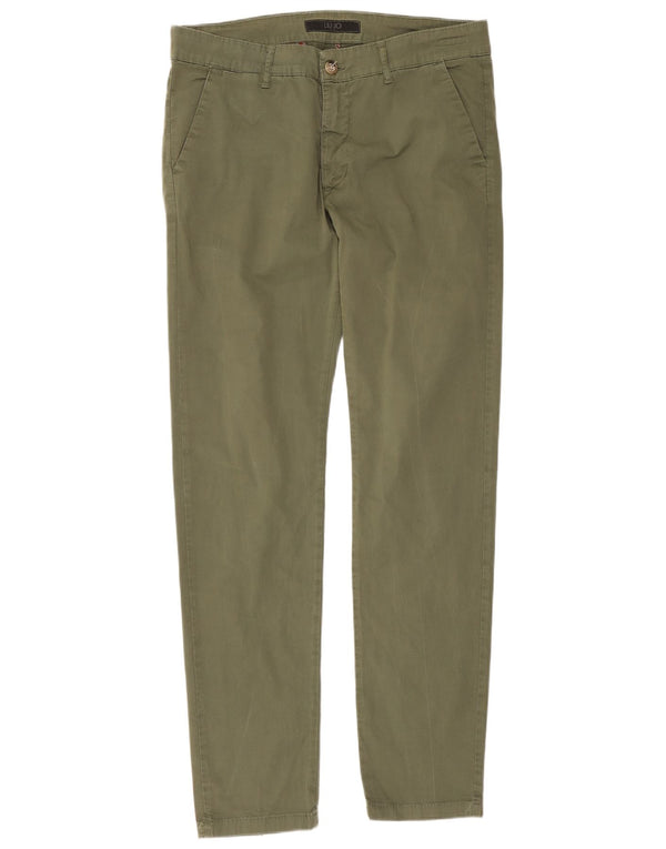 Pantaloni chino subțiri pentru bărbați Liu Jo IT 50 Large W34 L32 Kaki Bumbac