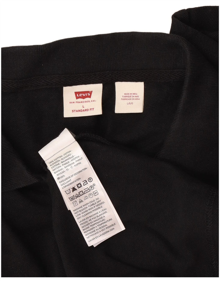 Cămașă polo Levi's Standard Fit, bumbac negru mare