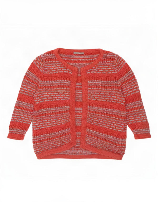 Pulover cardigan pentru femei Marks & Spencer cu mâneci 3/4 UK 16, mare, roz, cu dungi