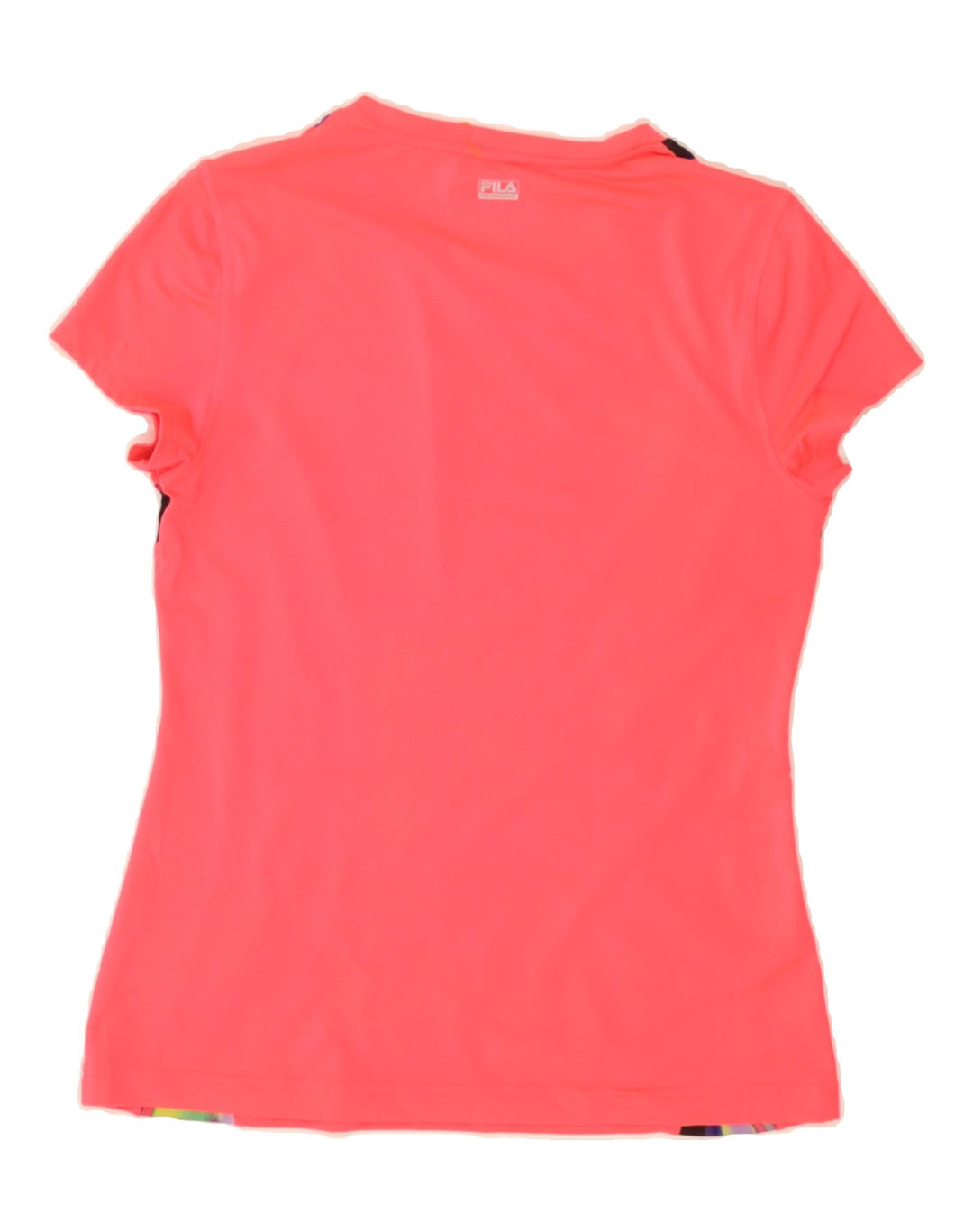 FILA Womens T-Shirt Top UK 12 Medium Pink Colourblock Polyester Vintage Fila and Second-Hand Fila from Messina Hembry 