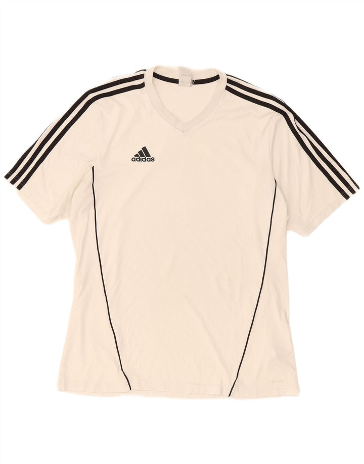 Tricou Adidas Climalite pentru bărbați Top mare din poliester alb
