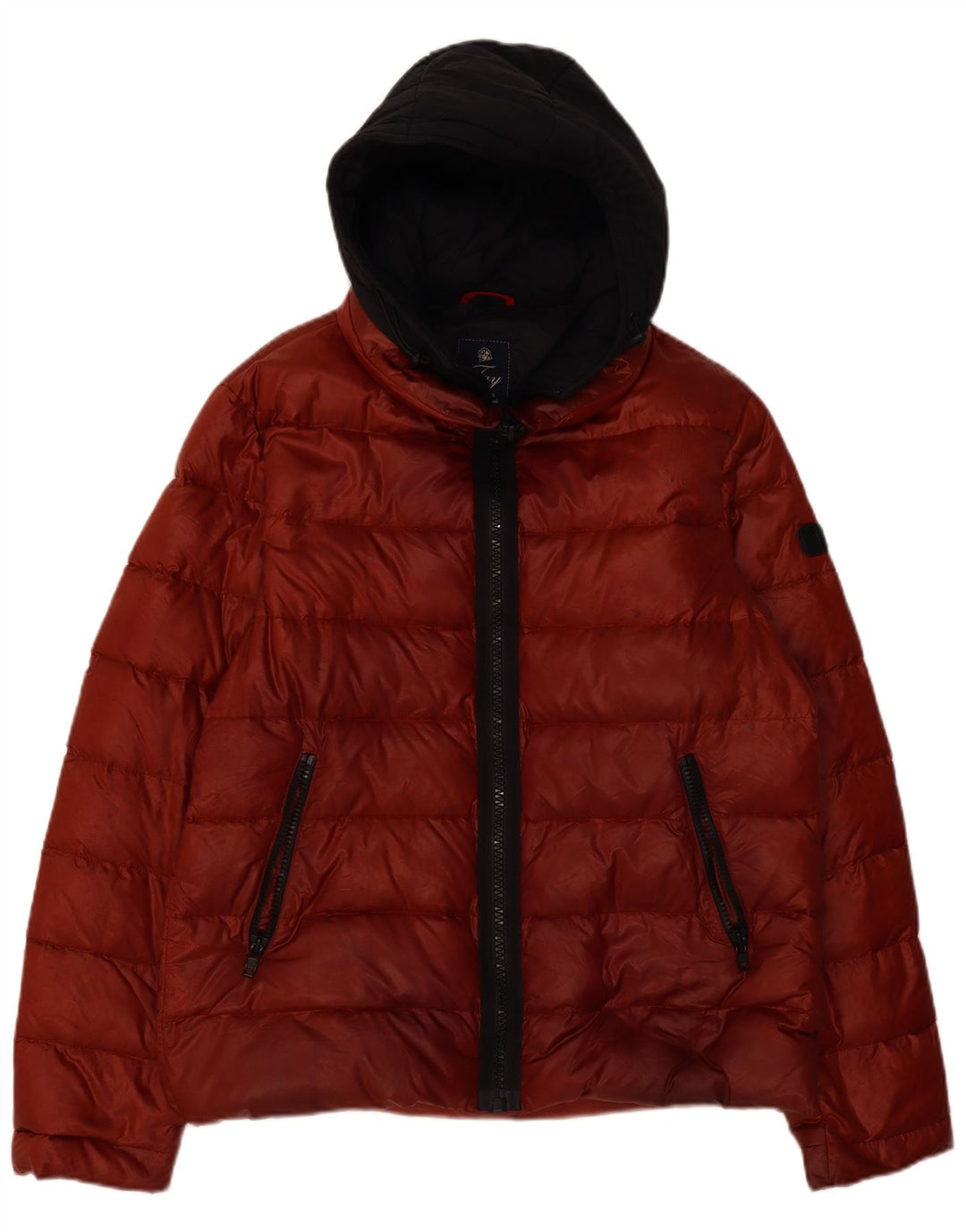 Jachetă căptușită cu glugă Fay pentru bărbați UK 44 2XL Roșu Poliamidă color bloc