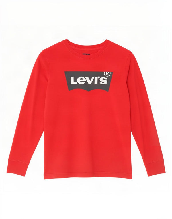 Levi's Boys Graphic Top Long Sleeve 11-12 Years Red Cotton