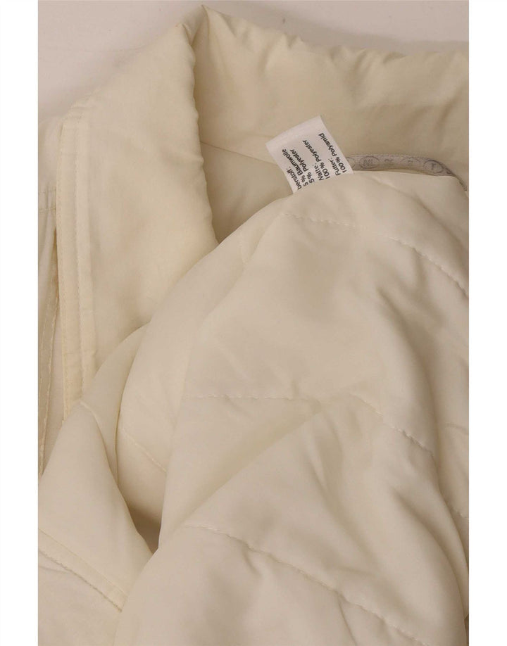 Jachetă căptușită vintage pentru femei UK 18 XL, bumbac alb
