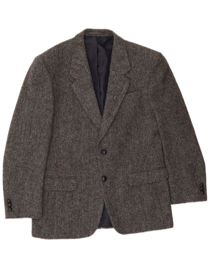 Jachetă Bhs pentru bărbați Harris Tweed, UK 38, lână nouă, gri mijlocie, cu pete