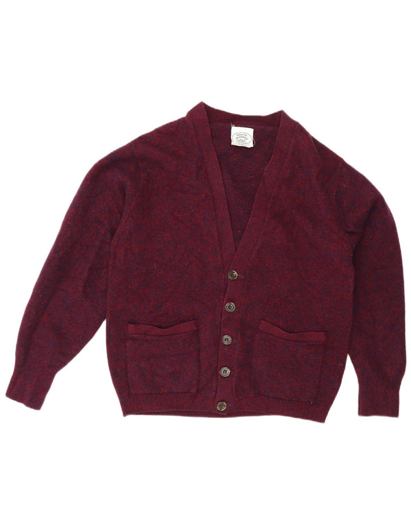 Pulover cardigan pentru bărbați Laura Ashley, lână cu pete de culoare burgundă