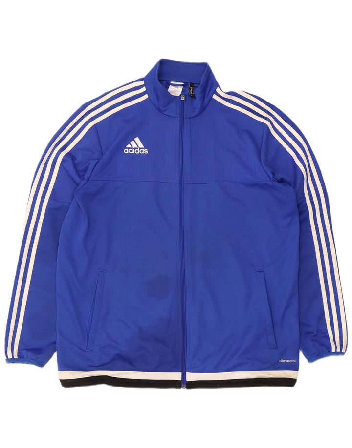 Jachetă de top pentru trening Climacool pentru bărbați Adidas, mare, albastru, poliester color bloc
