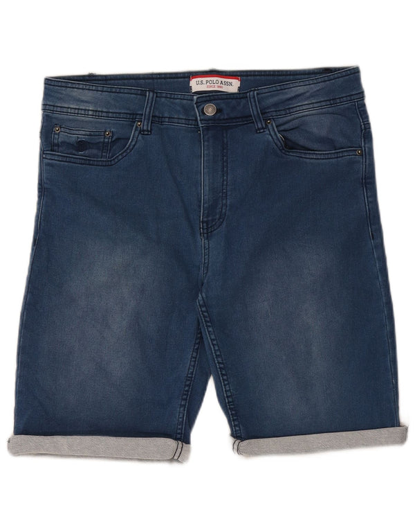 U.S. Polo Assn. Pantaloni scurți din denim cu croiala normală pentru bărbați W32 Poliester albastru mediu
