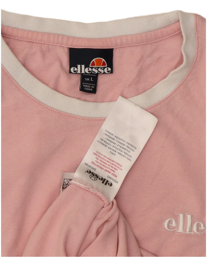 Tricou pentru bărbați Ellesse Top mare, roz din bumbac color bloc