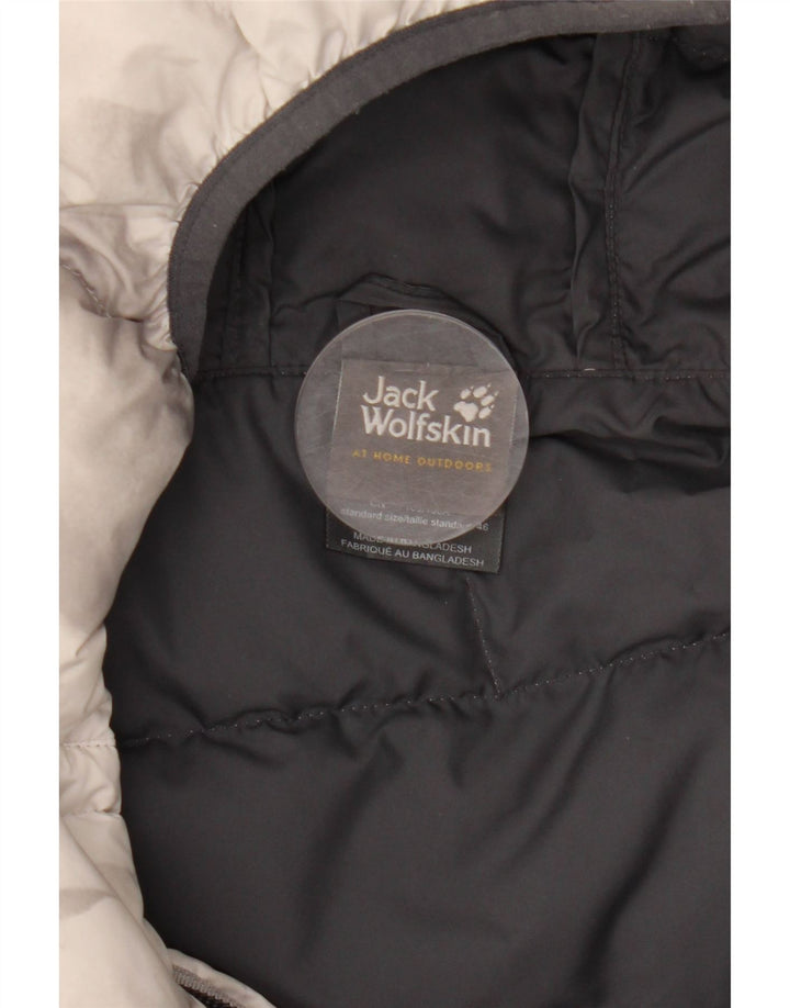 Jack Wolfskin Jachetă căptușită cu glugă pentru femei UK 18 XL Gri Tie Dye Poliester
