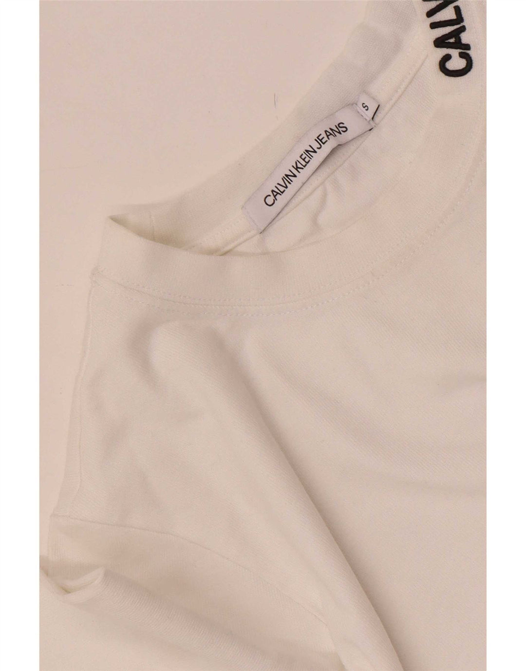 Calvin Klein Jeans Top pentru femei cu mânecă lungă UK 10 Small White