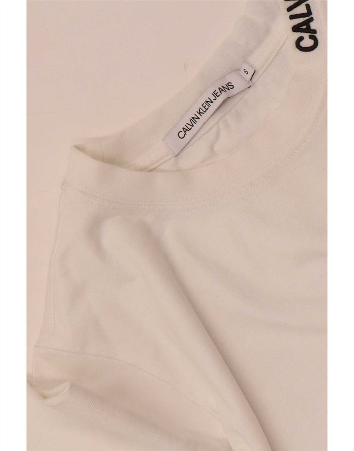 Calvin Klein Jeans Top pentru femei cu mânecă lungă UK 10 Small White