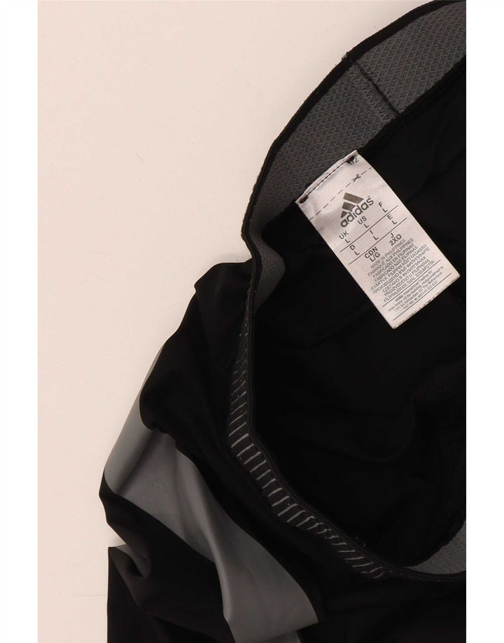 Leggings crop Adidas pentru bărbați Tech Fit, mari, negru, poliamidă color bloc