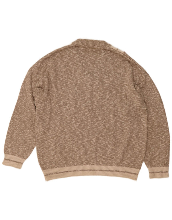 Pulover vintage pentru bărbați cu decolteu în V, XL, bumbac cu pete gri