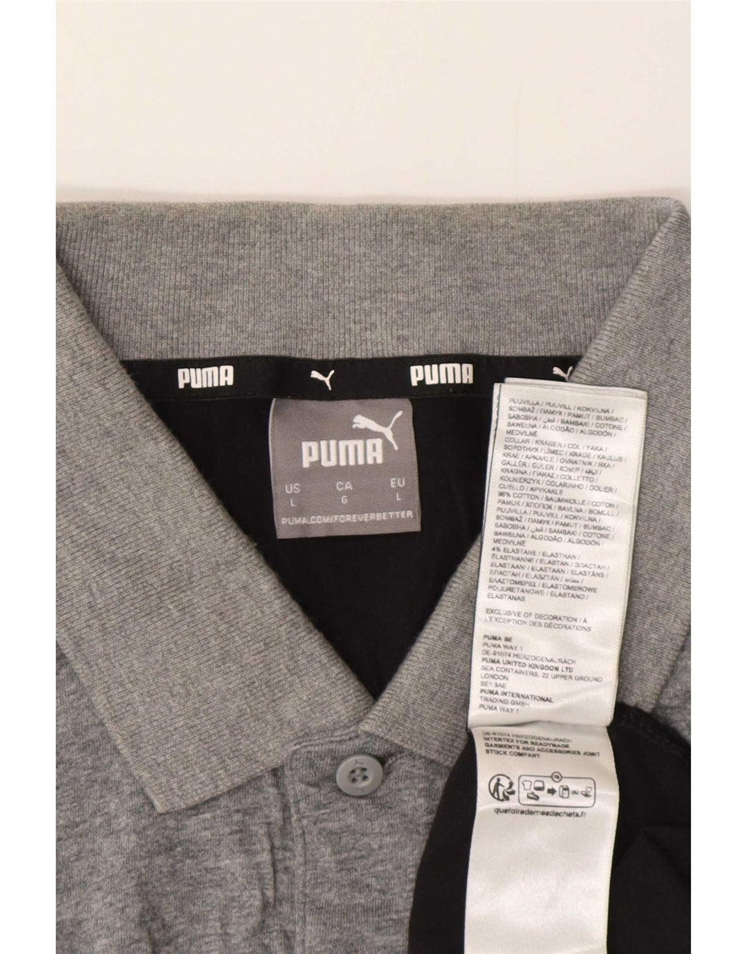 Tricou polo Puma pentru bărbați, mare, gri din bumbac color bloc