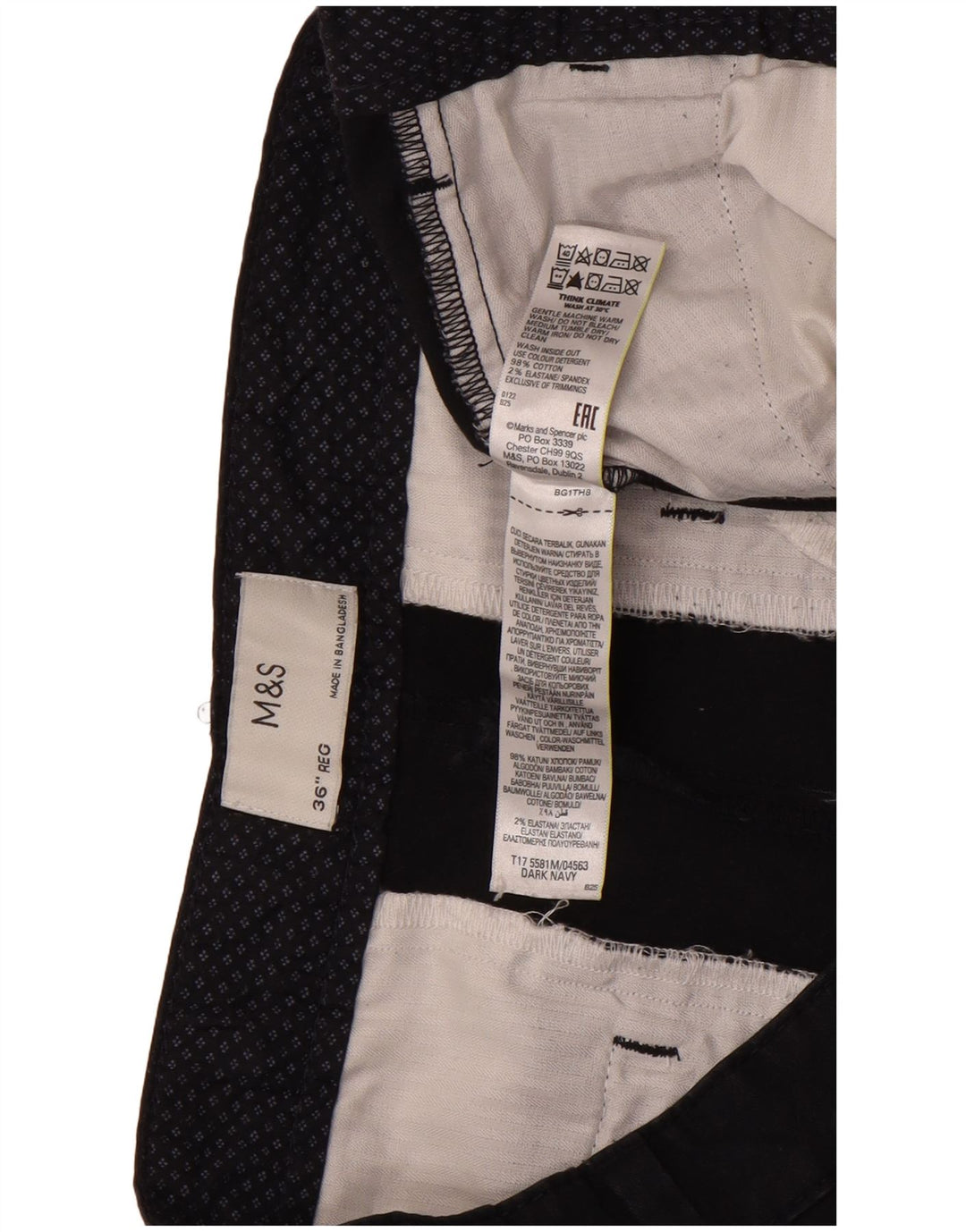 Pantaloni scurți chino pentru bărbați Marks & Spencer W36, mari, albastru, bumbac