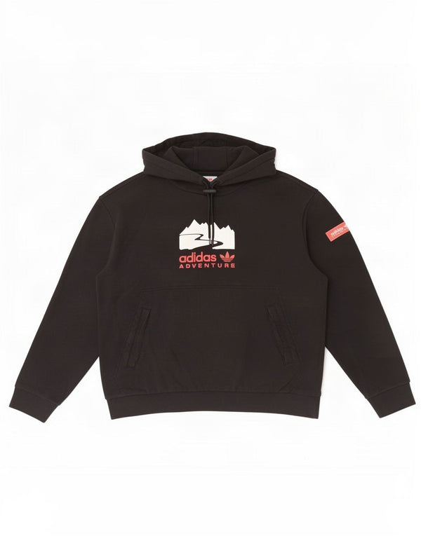 Pulover Adidas pentru bărbați Adventure Graphic, bumbac mic, negru