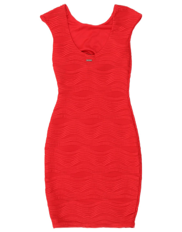 Rochie bodycon fără mâneci pentru femei Guess UK 6 XS poliester roșu