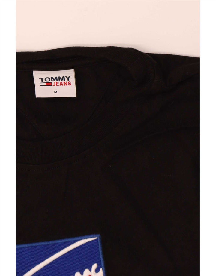 Top grafic pentru bărbați Tommy Hilfiger cu mânecă lungă, bumbac mediu negru