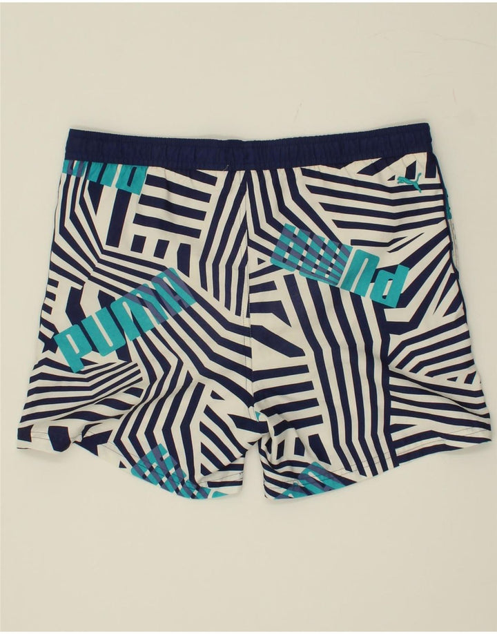 PUMA Boys Swimming Shorts 13-14 Years  Navy Blue Geometric Polyester Vintage Puma and Second-Hand Puma from Messina Hembry 