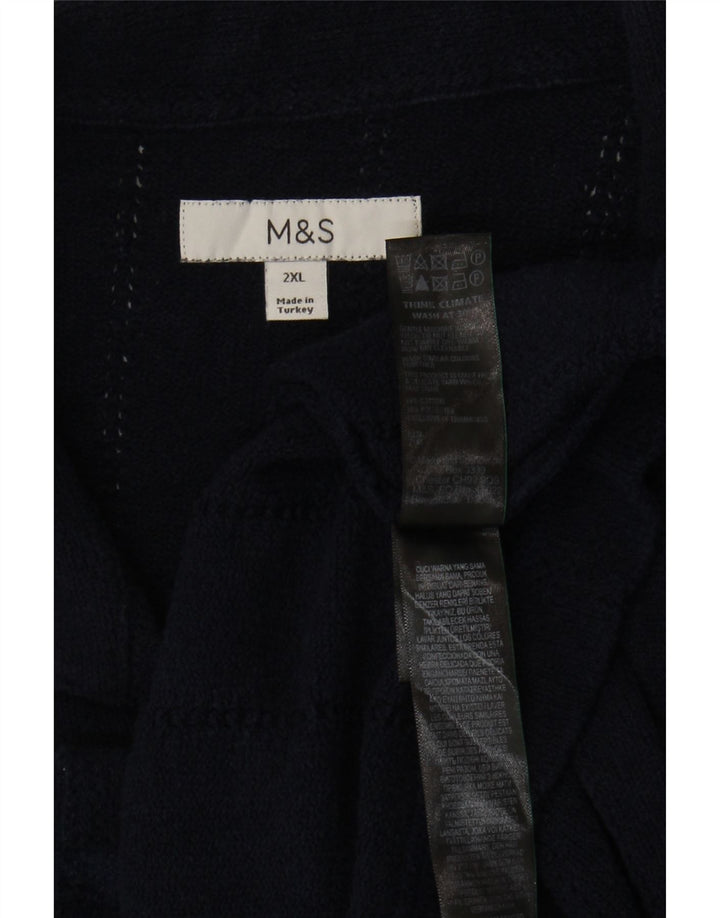 Cămașă cu mânecă scurtă pentru bărbați Marks & Spencer, bumbac bleumarin 2XL