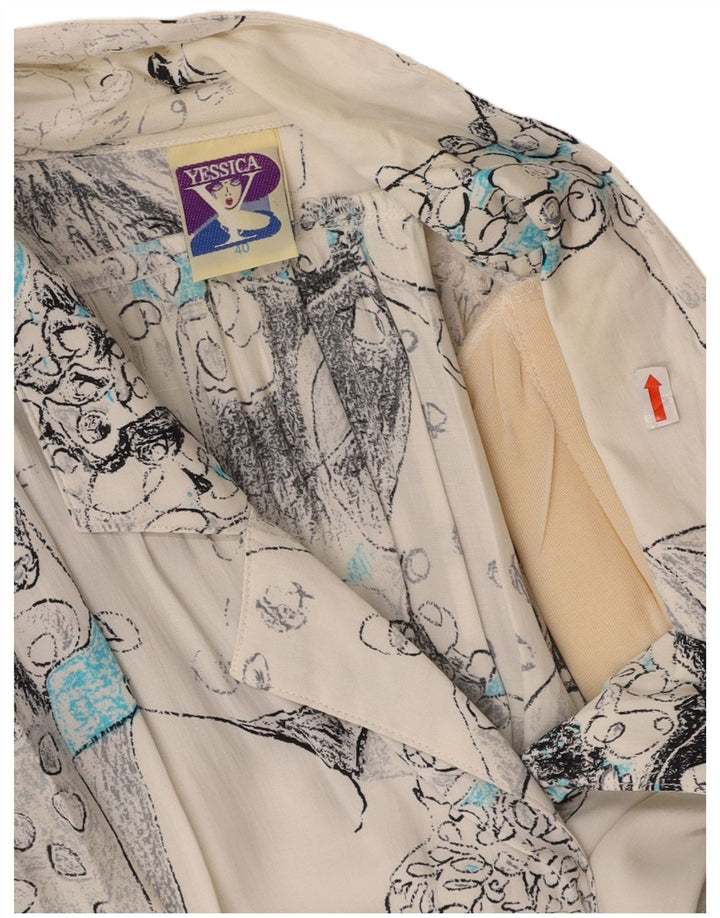 YESSICA Rochie A-Line cu model abstract supradimensionat pentru femei EU 40 Alb mediu