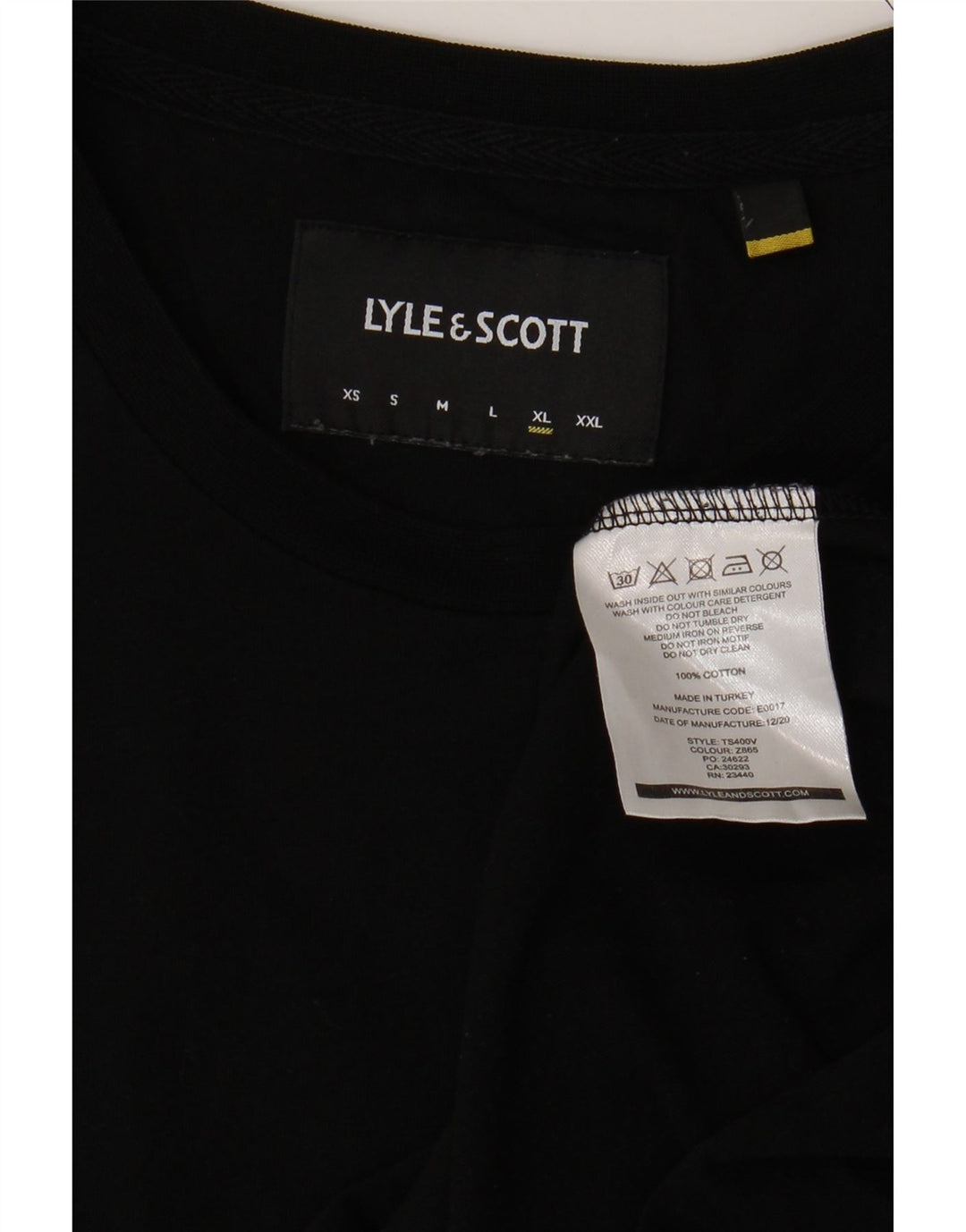 Tricou pentru bărbați Lyle & Scott Top XL bumbac negru