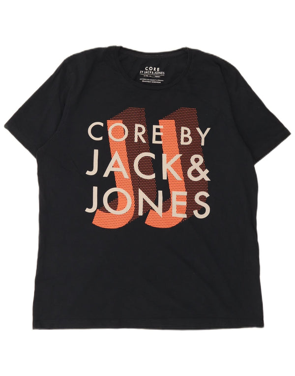 Tricou grafic Jack & Jones pentru bărbați Top 2XL bumbac negru