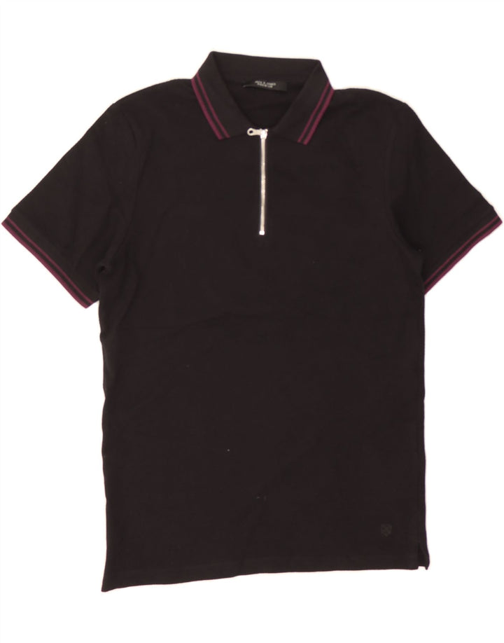 JACK & JONES Mens Polo Shirt XS Black Cotton Vintage Jack & Jones and Second-Hand Jack & Jones from Messina Hembry 