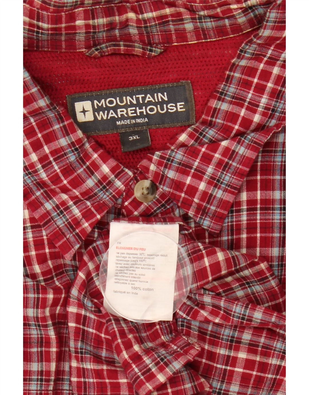 Cămașă cu mânecă scurtă pentru bărbați MOUNTAIN WAREHOUSE, bumbac roșu cu carouri 3XL