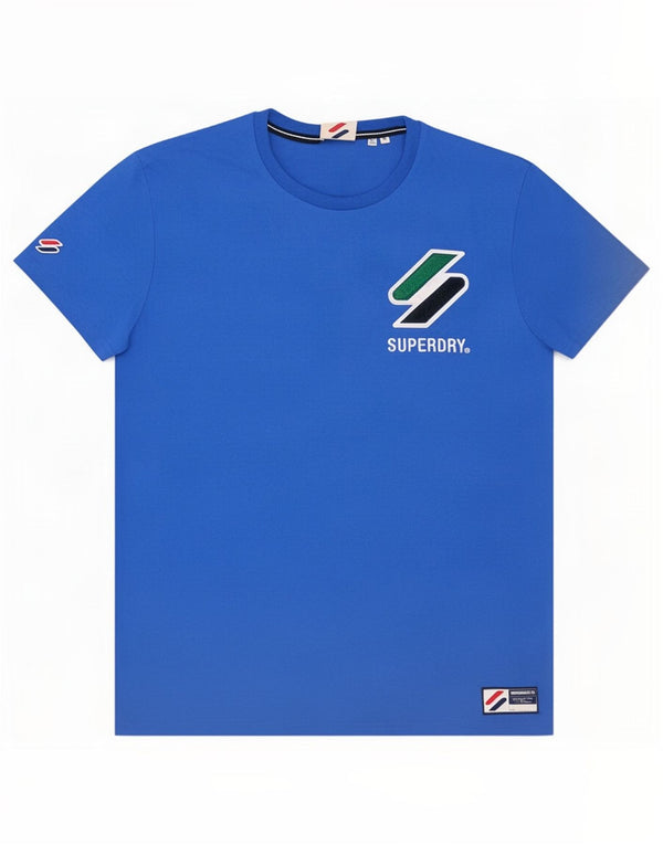 Superdry Mens Graphic T-Shirt Top Medium Blue Cotton