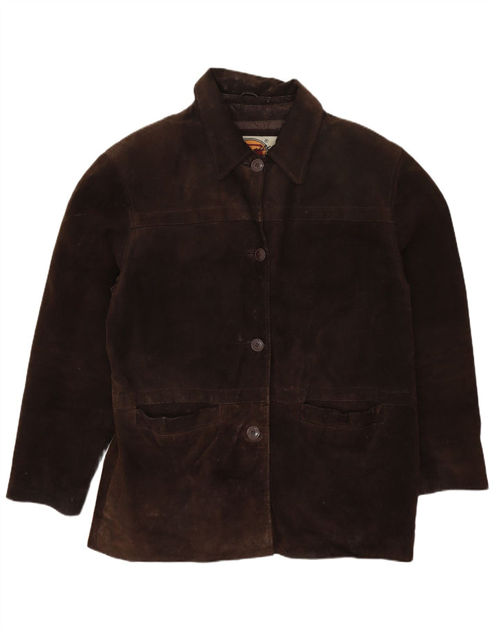 Jachetă supradimensionată pentru femei Gapelle UK 10, piele maro mică