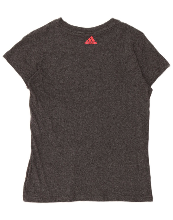 Tricou grafic Adidas pentru femei Top UK 12/14 Medium Gri Bumbac