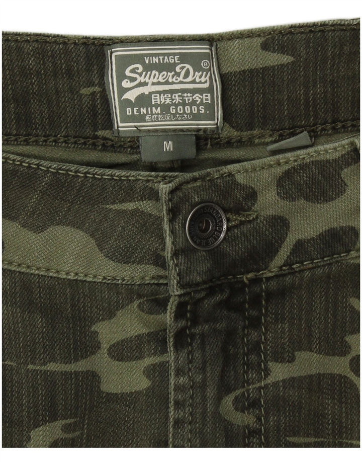 Fusta mini denim pentru femei SUPERDRY Medium W30 Khaki Camouflage