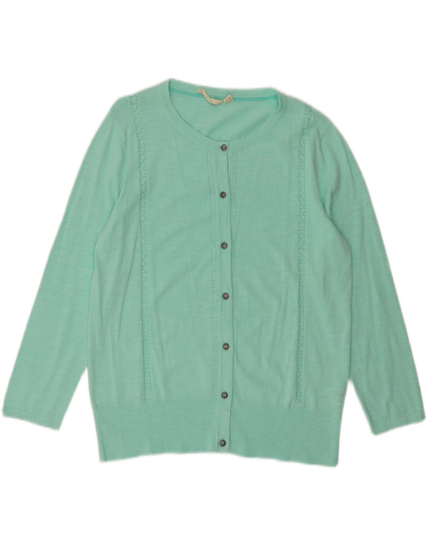 Pulover cardigan pentru femei White Stuff UK 18 XL bumbac turcoaz