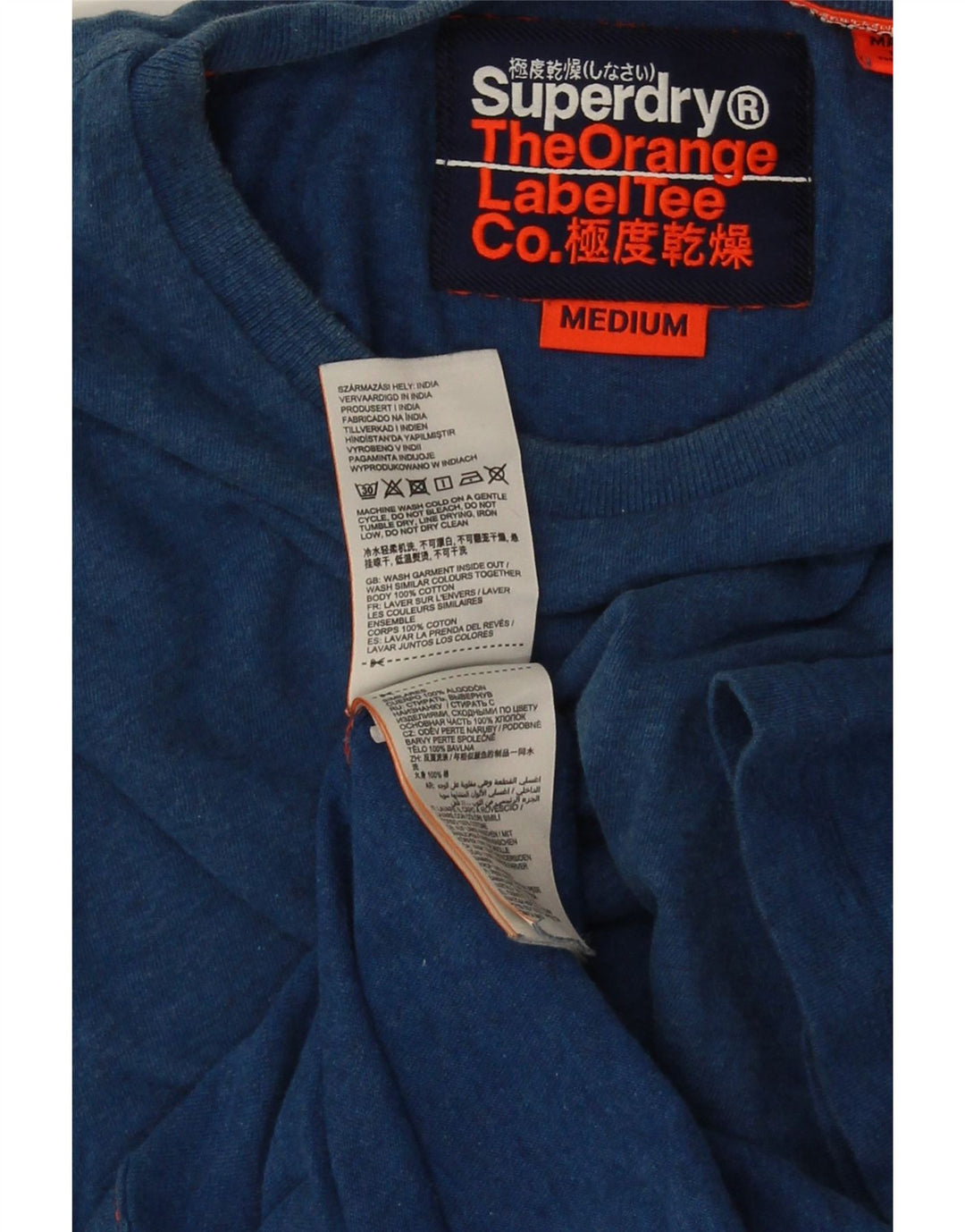 Tricou Superdry pentru bărbați Top mediu din bumbac bleumarin