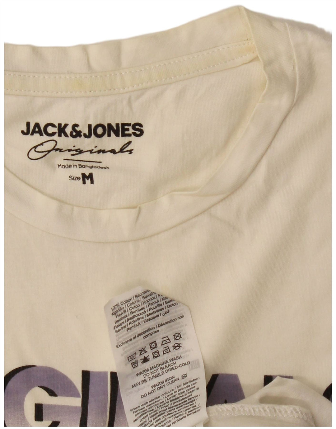 JACK & JONES Tricou grafic pentru bărbați Originals Top Bumbac alb mediu