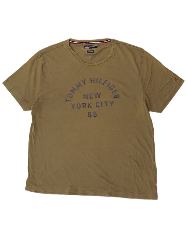 Tricou grafic Tommy Hilfiger pentru bărbați Top XL bumbac verde