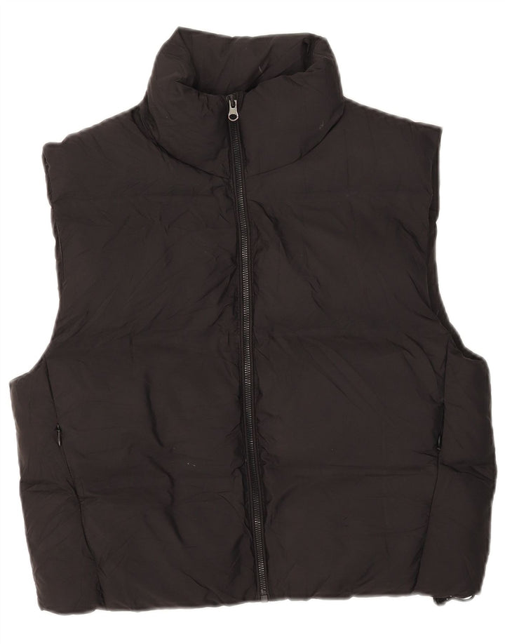 Gilet ZARA pentru femei Crop Oversized Captusit UK 6 XS Poliester negru