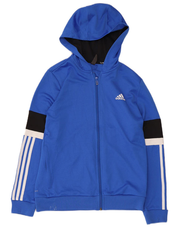 Pulover Adidas Climalite Zip Hoodie pentru baieti 13-14 ani, albastru, color block