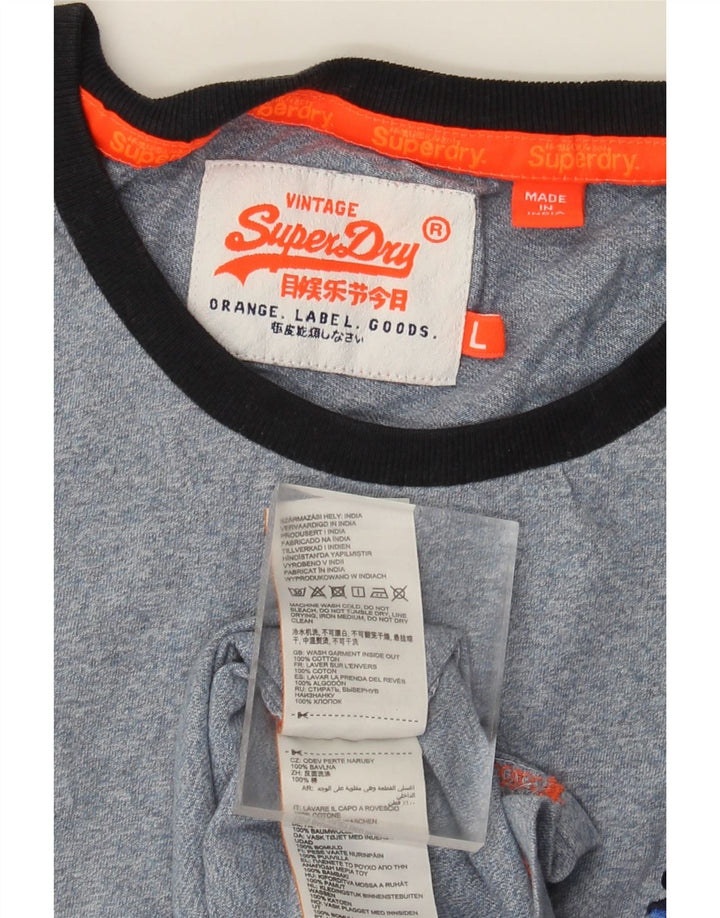 Tricou Superdry pentru bărbați Top mare din bumbac albastru