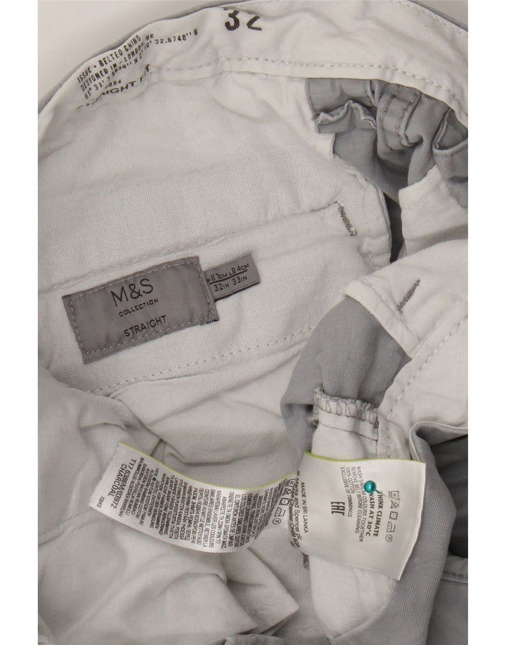 Pantaloni chino drepți pentru bărbați Marks & Spencer L32 L33 bumbac gri