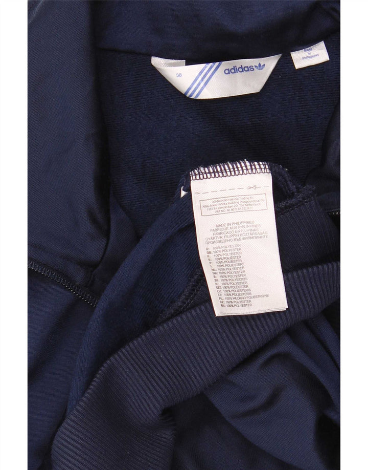 Jachetă de top pentru trening cu grafic pentru femei Adidas EU 38 Poliester bleumarin mediu